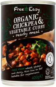 Free & Easy ORG Chick Pea & Veg Curry Ready Meal 400g