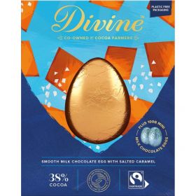 Divine Luxury Milk Salted Caramel Chocolate Egg with Milk Chocolate Mini Eggs 260g