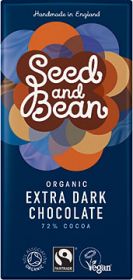 ** Seed & Bean Organic & Fairtrade Extra Dark 72% Dominican Choc 75g
