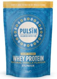 Pulsin natural vanilla whey protein powder 250g