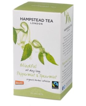 Hampstead Organic Fairtrade Peppermint & Spearmint Herbal Infusion Tea (individually wrapped) 30g