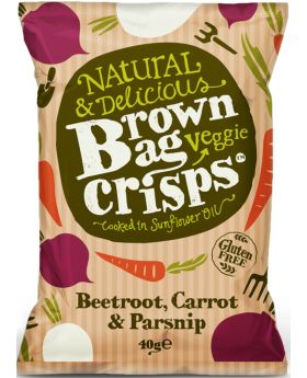 Brown Bag Veggie Crisps Beetroot, Carrot & Parsnip 40g