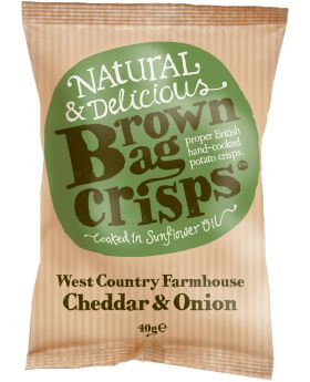 Brown Bag Crisps Farmhouse Cheddar flavoured 40g