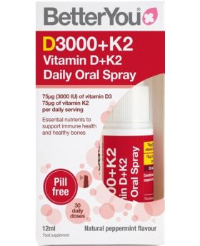 Better You Dlux+ Vitamin D3000 + K2 Daily Daily Oral Spray 12ml