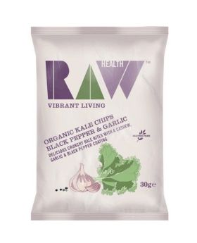 Raw Health Organic Kale Chips Black Pepper & Garlic 30g