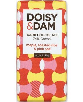 Doisy & Dam ORG Maple, Toasted Rice & Pink Salt Choc 25g