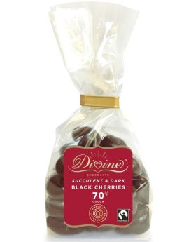 Divine FT Dark Chocolate Black Cherries 150g