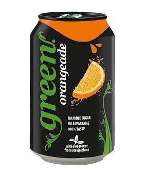 Green Cola Natural Sweetener Orangeade 330ml