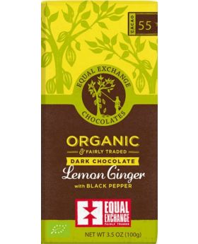 Equal Exchange ORG 55% Lemon, Ginger & Black Pepper Dark Chocolate 100g