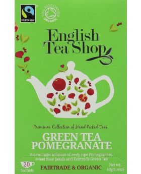 ** English Tea Organic & Fairtrade Pomegranate Green 40g (20s)