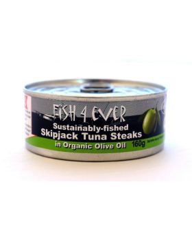 Fish 4 Ever Skipjack Tuna Steaks in Org Olive Oil (160g)