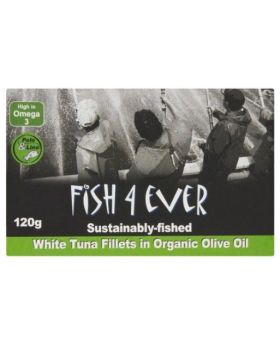 Fish 4 Ever White Tuna Fish in Organic Olive Oil 120g