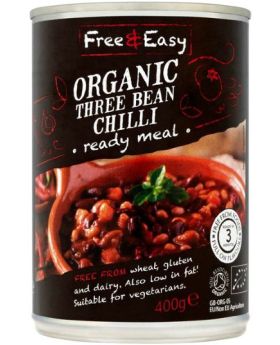 Free & Easy ORG Three Bean Chilli Ready Meal 400g