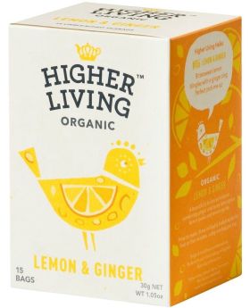 Higher Living ORG Lemon & Ginger Tea 30g (15's)