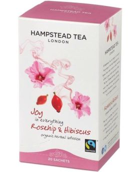 Hampstead Organic Fairtrade Rosehip & Hibiscu Herbal Infusion Tea (individually wrapped) 30g