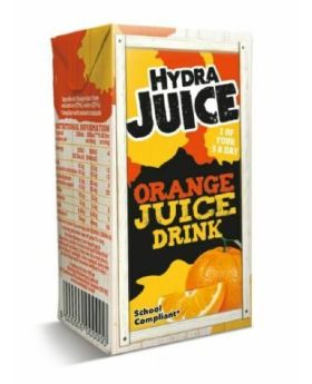 Hydra 75% Orange Juice Drink Cartons with Straw 200ml