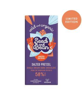 Seed and Bean 58% Dark Chocolate Organic Salted Pretzel 75g