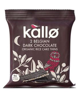 Kallo Organic Belgian Dark Chocolate Rice Cake Thins 22.5g - 2's 