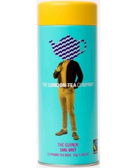 London Tea Company Fair Trade The Guvnor - Earl Grey Pyramid Tube Tin (15's)