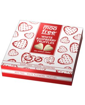 Moo Free White Raspberry Truffles 108g