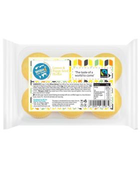 Wish4 Fairtrade Lemon and Poppyseed 6 Muffins-Case of 8
