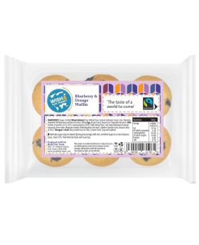 Wish4 Fairtrade Blueberry and Orange 6 Muffins