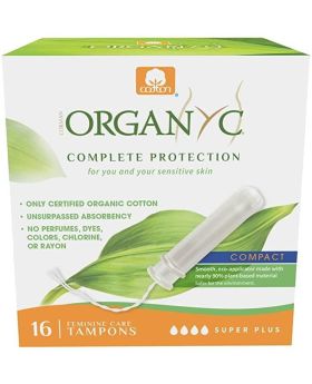 Organ(y)c Compact Tampons Applicator Super Plus 100% cotton 16pcs
