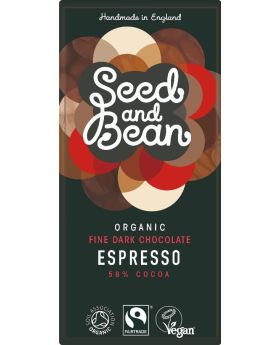Seed & Bean Organic & Fairtrade Dark Coffee Espresso Choc 75g