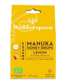 Wedderspoon Lemon Natural Manuka Honey Drops (20 Drops Per Box) 120g