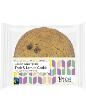 Wish4 Fairtrade Giant American Fruit and Lemon Cookies 60g
